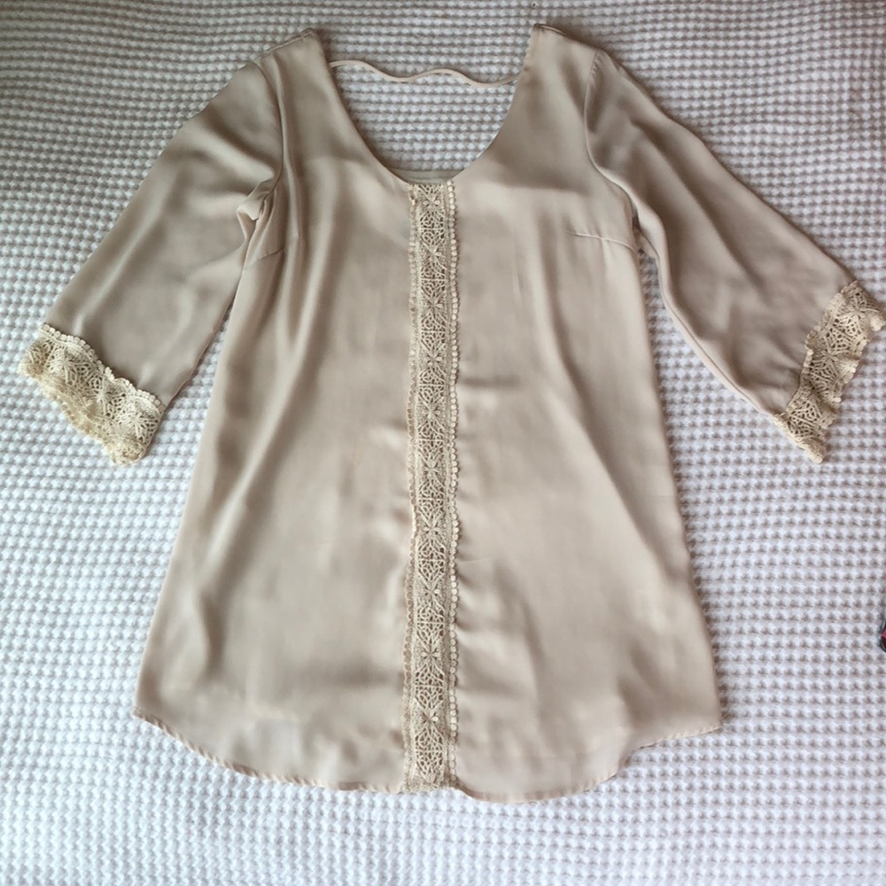 Cream light weight boho tunic
